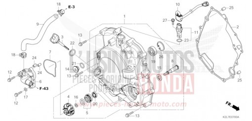 RIGHT CRANKCASE COVER/WATER PUMP ADV350AN de 2022